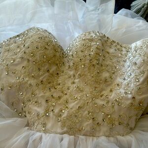 New wedding dress organza beaded top